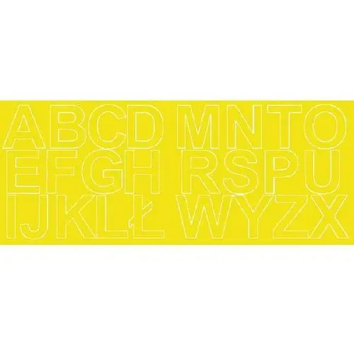 Litery samoprzylepne z połyskiem, żółte, 6 cm