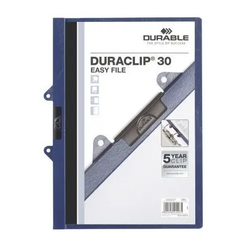 Durable Duraclip original 30, skoroszyt zaciskowy a4, 1-30 kart. z wkładką do wpięcia