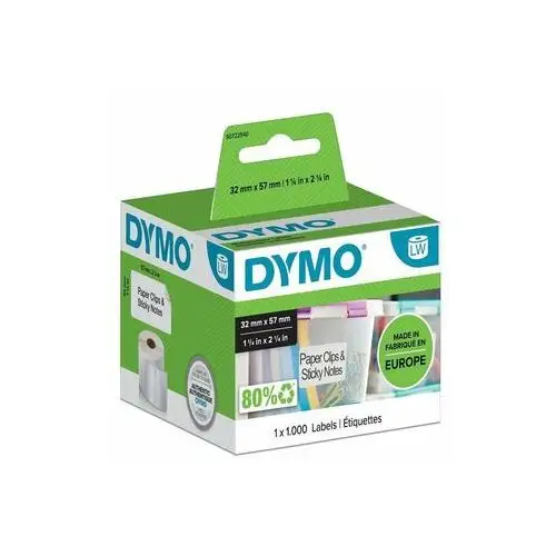 Etykiety Dymo 1 x 1000 11354 32mm x 57mm białe papierowe S0722540