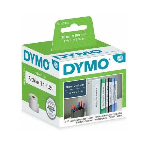 Dymo Etykiety 1 x 110 99018 38mm x 190mm białe papierowe s0722470