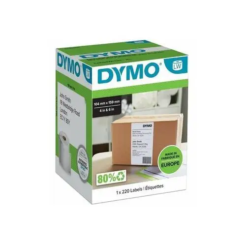 Dymo Etykiety 1 x 220 104mm x 159mm białe papierowe (xxl) s0904980