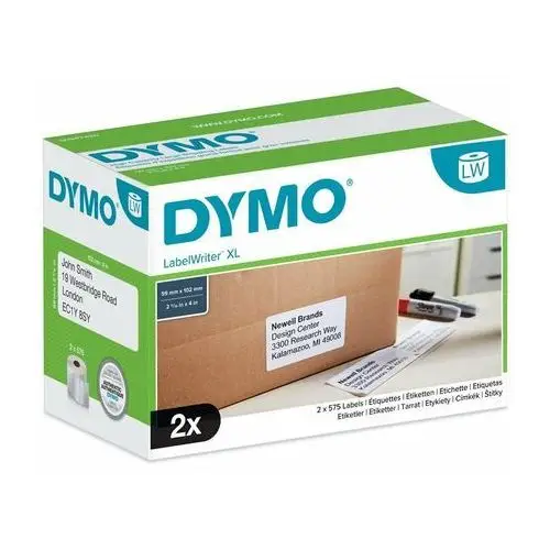 Mega Rolki Etykiet Dymo 102mm x 59mm białe papierowe (Dla modelu 4XL) S0947420 2 x 575