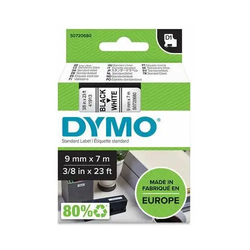 Taśma Dymo D1 9mm x 7m biała/czarny nadruk S0720680