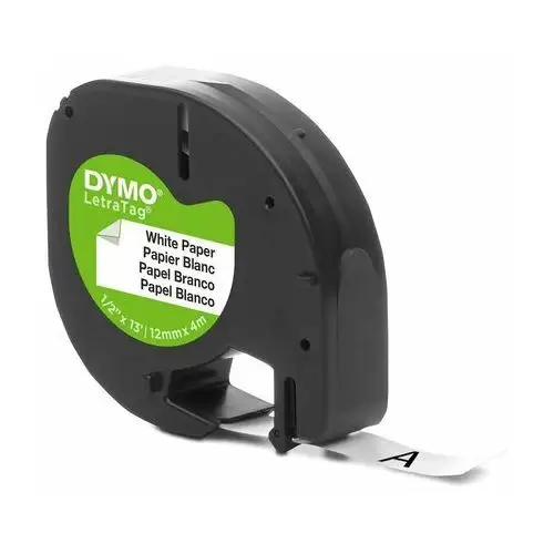 Dymo Taśma s0721510 letratag 12mm x 4m biała papierowa