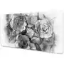 Dywanomat Duża podkładka na biurko czarno-białe róże 90x45cm Sklep