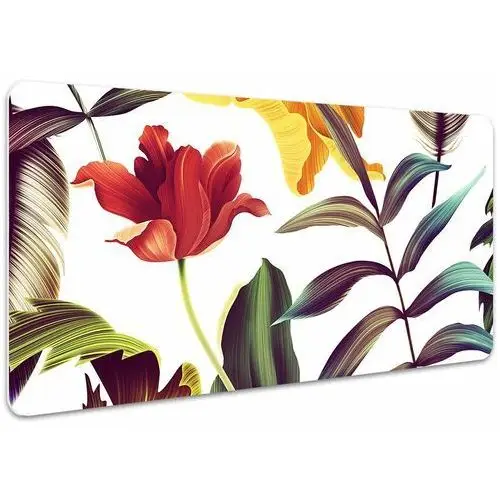 Dywanomat Duża podkładka na biurko tropikalne kwiaty 100x50cm