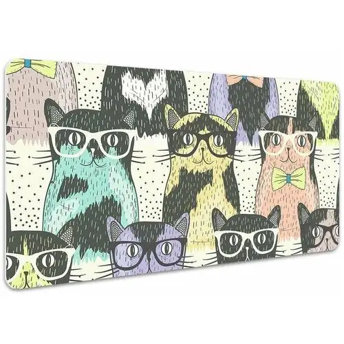 Mata ochronna na biurko Koty w okularach 100x50 cm, Dywanomat
