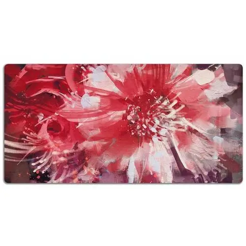 Mata z nadrukiem na biurko Czerwony kwiat 120x60 cm, Dywanomat