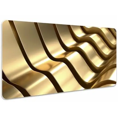 Mata z nadrukiem na biurko złote elementy 100x50 cm, Dywanomat
