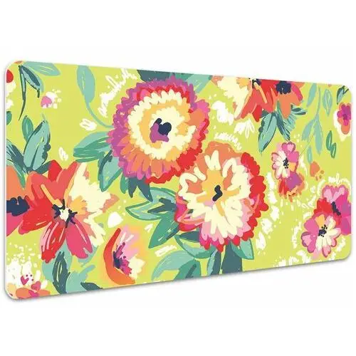 Ochronna mata na biurko kolorowe kwiaty 100x50 cm, Dywanomat