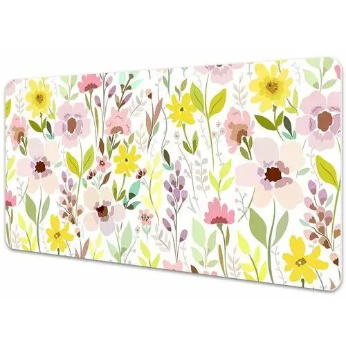 Dywanomat Ochronna mata na biurko kolorowe kwiaty 90x45 cm