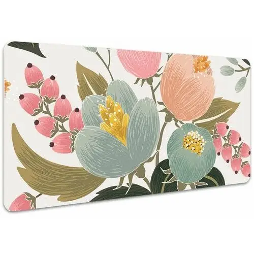 Dywanomat Ochronna mata na biurko malowane kwiaty 100x50 cm