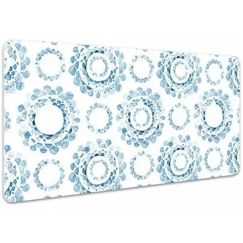 Dywanomat Ochronna mata na biurko niebieskie koła 100x50 cm