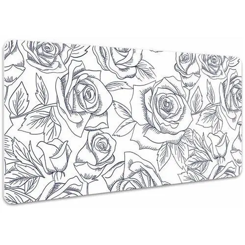 Dywanomat Ochronna mata na biurko niebieskie róże 100x50 cm