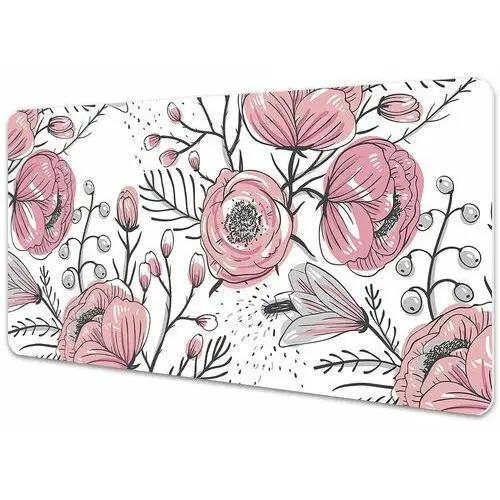 Dywanomat Podkładka na biurko pastelowe róże art 90x45 cm