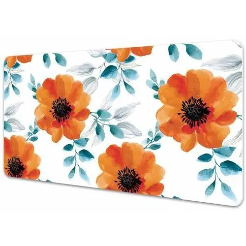 Dywanomat Podkładka na biurko pomarańczowy kwiat 90x45 cm
