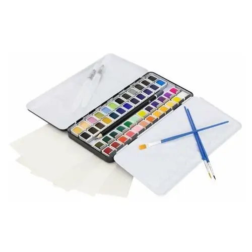 Zestaw ołówków akwarelowych 48 kolorów ołówek akwarelowy pędzel do rysowania metalowe pudełko