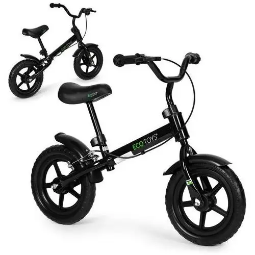Rowerek rower biegowy z hamulcem dla dzieci koła EVA ECOTOYS czarny