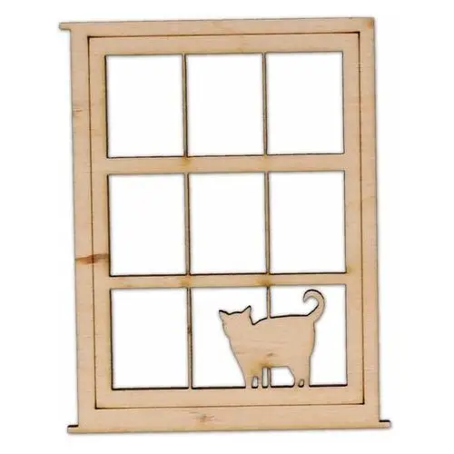Dekor, prostokątne okno z kotkiem Eko-deco