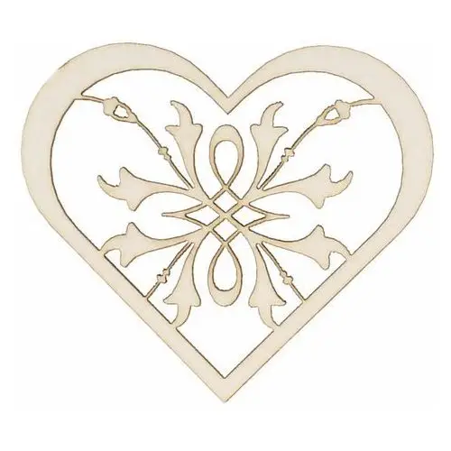 Eko-deco , ozdobna tekturka, serce z ornamentem w środku
