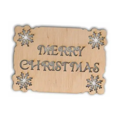 Tabliczka, z napisem merry christmas i płatkami śniegu Eko-deco