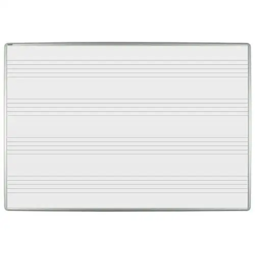 Biała ceramiczna tablica do pisania markerami z nadrukiem , 1200 x 1000 mm, pięciolinia nutowa Ekotab