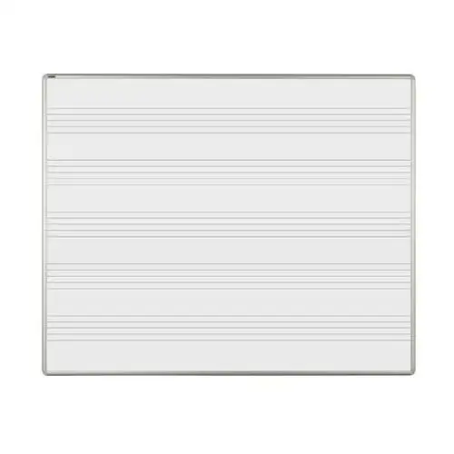 Biała ceramiczna tablica do pisania markerami z nadrukiem ekoTAB, 1500 x 1200 mm, kontur muzyczny