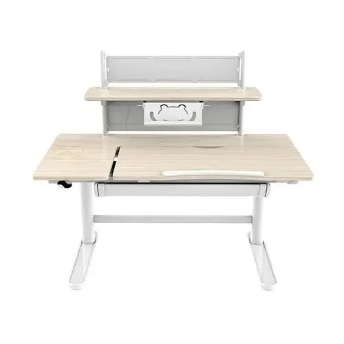 Białe biurko szkolne elektryczne z nadstawką - tobiso 3x Elior