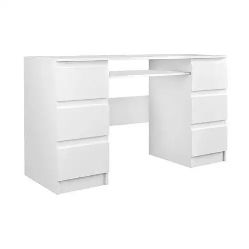 Białe duże biurko w stylu nowoczesnym - liner 2x Elior