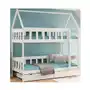 Elior Białe podwójne piętrowe łóżko drewniane domek z drabinką - gigi 4x 200x90 cm Sklep