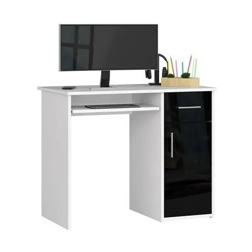 Biało czarne biurko połysk - Esman 3X