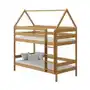 Drewniane łóżko piętrowe domek 2-osobowe, olcha - Zuzu 3X 160x80 cm Sklep