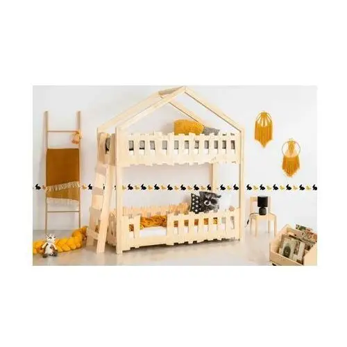 Drewniane łóżko piętrowe domek dla dzieci - Zorin 4X