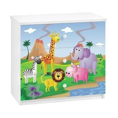 Komoda dziecięca z szufladami safari - happy 10x Elior