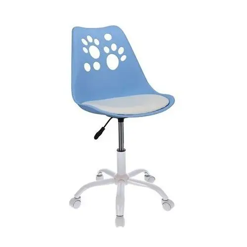 Niebiesko-biały fotel obrotowy do biurka młodzieżowego - fiti 3x Elior