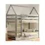 Elior Szare 2-osobowe piętrowe łóżko domek dla rodzeństwa z szufladami - zuzu 4x 200x90 cm Sklep
