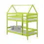 Zielone łóżko przypominające domek z materacami - Zuzu 3X 200x90 cm Sklep