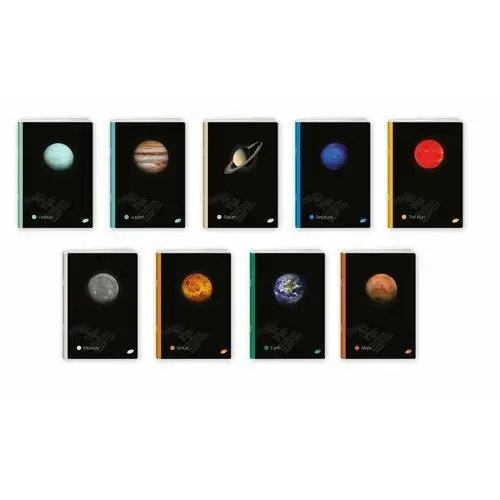 Zeszyt w kratkę, a5, planets, 10 sztuk Elisa