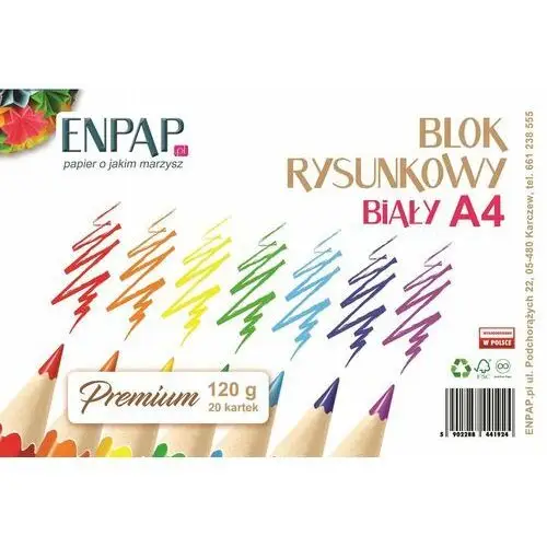 Enpap Blok rysunkowy, biały, a4, premium, 120g