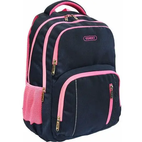 Plecak szkolny dla dziewczynki granatowo-różowy Eurocom dwukomorowy, kolor zielony