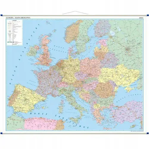 Europa mapa ścienna drogowa samochodowa 120x100 Wydanie na 2024 ArtGlob