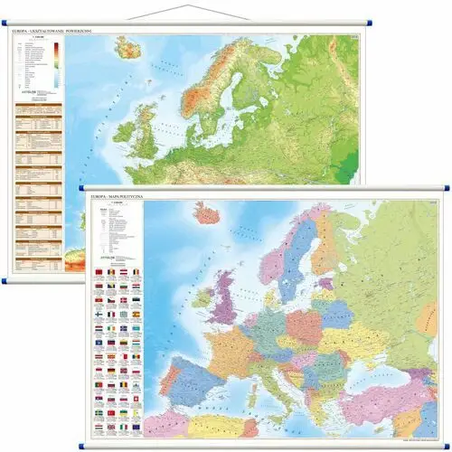 Europa - mapa ścienna polityczna i fizyczna dwustronna 1:6 500 000