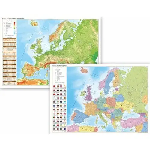 Europa mapa ścienna polityczno - fizyczna dwustronna, 1:4 500 000