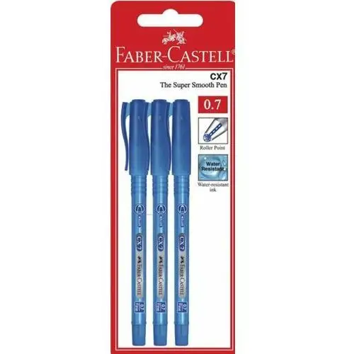 Faber-castell , długopis cx7, niebieski, 3 szt