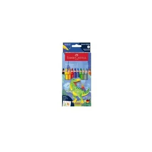 Faber-Castell Kredki Jumbo Grip + kredki metaliczne + naklejki 8 kolorów + 2 kolory