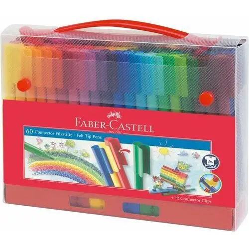 Faber-castell Flamastry connector 60 sztuki w walizce