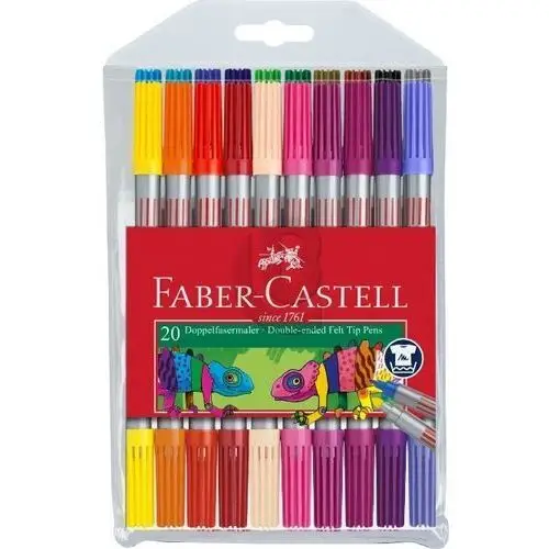 Flamastry dwustronne , 20 kolorów Faber-castell