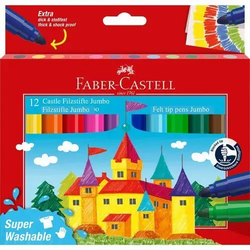 Faber-castell , flamastry jumbo faber-castell zamek 12 kolorów