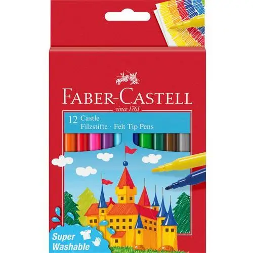 Faber-Castell, Flamastry Zamek, 12 kolorów