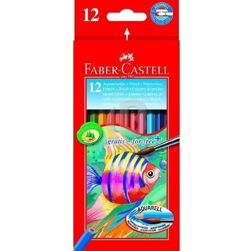 Kredki akwarelowe , 12 kolorów + pędzelek Faber-castell